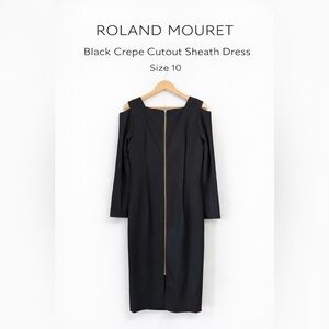 Roland Mouret Black Crepe Cutout Sheath Dress Size 10